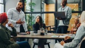 diverse team working in a meeting room - thumbnail