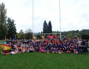 Students on a rugby field at HEC Paris